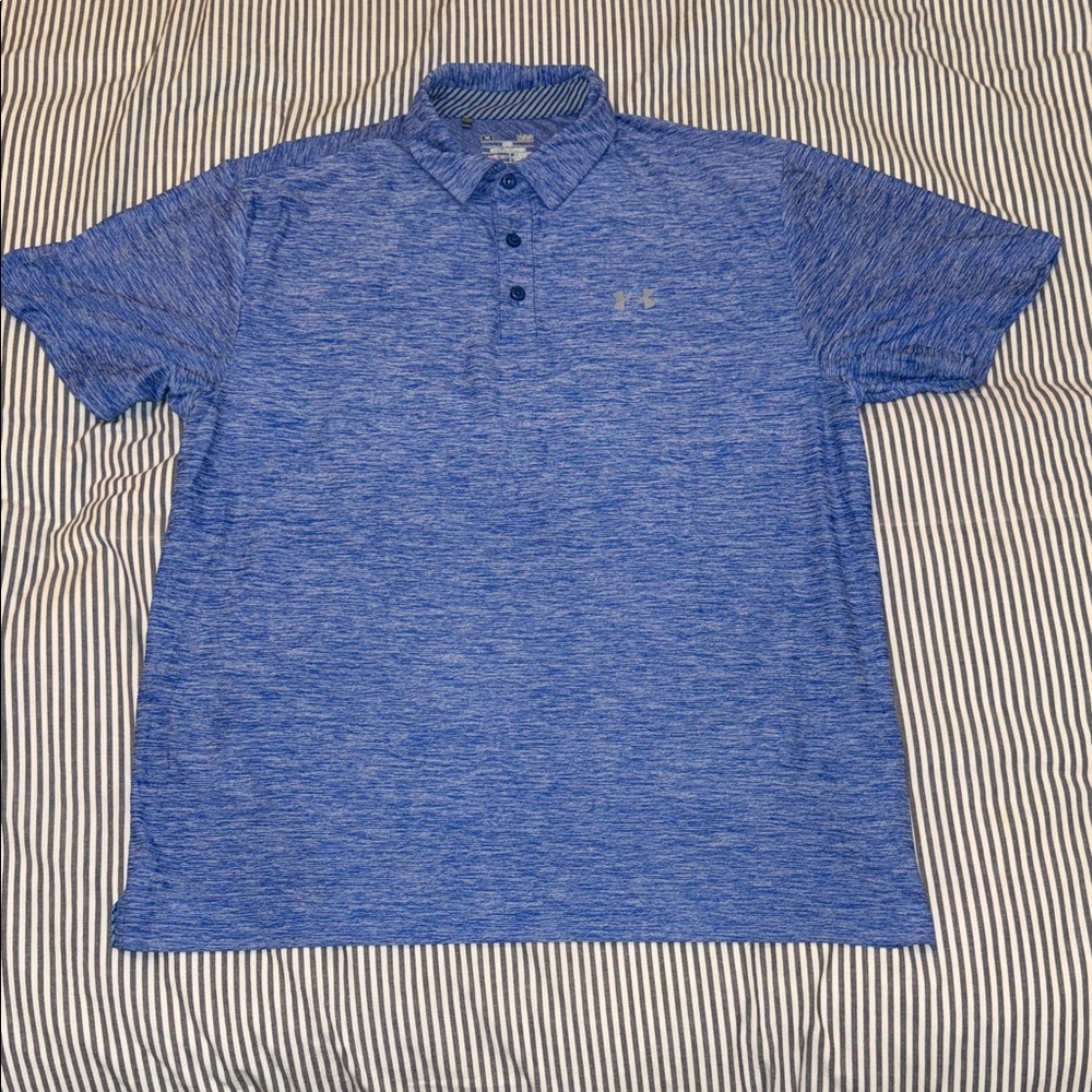 Under Armour Men's Heathered Blue Polo